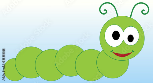 green cartoon caterpillar