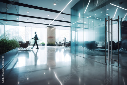 Workspace office with peoples made with Generative AI