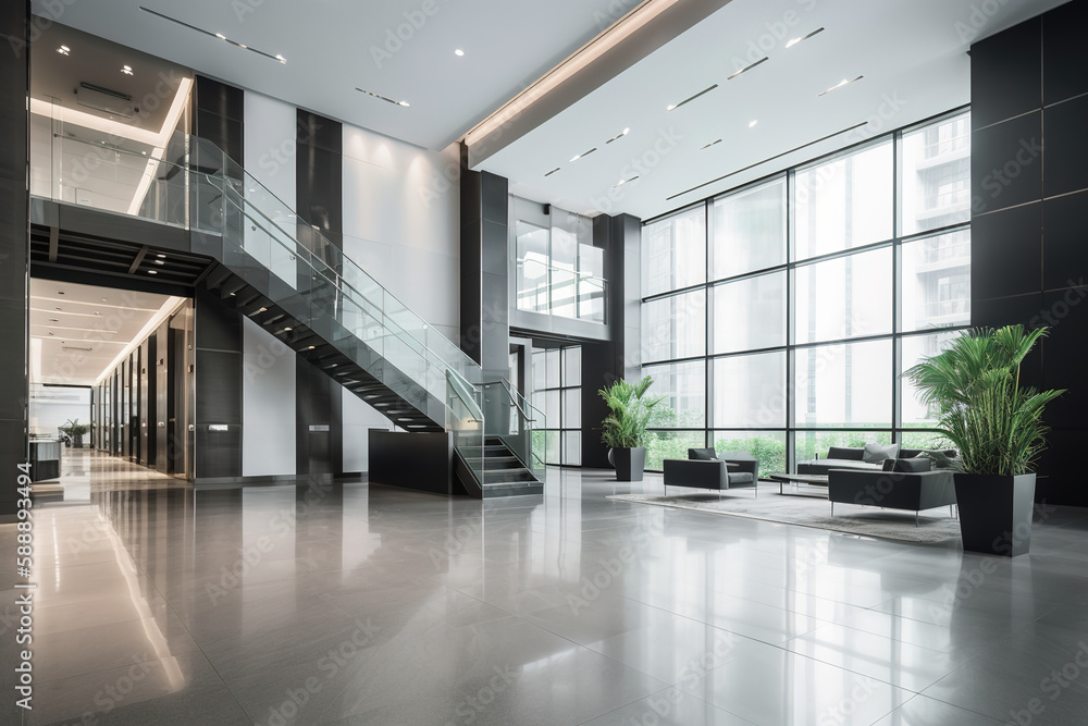 Fototapeta premium Office lobby with stair