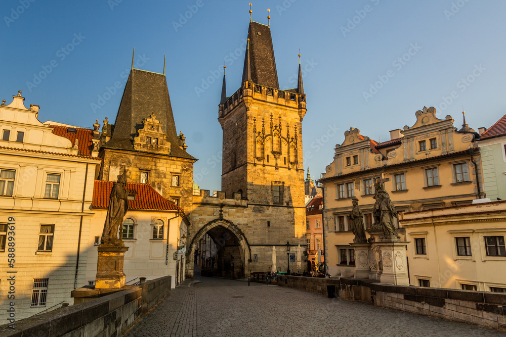 Mala Strana Bridge Tower at the Charles Bridge in Prague, Czech Republic Mala Strana Bridge Tower at the Charles Bridge in Prague, Czech Republic