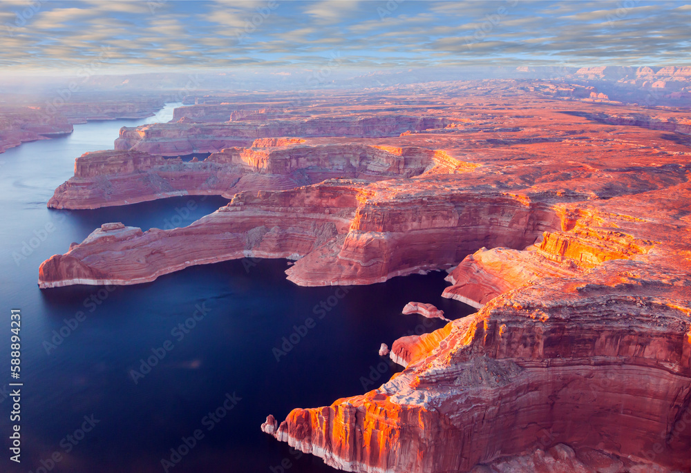 Fototapeta premium Landscape under the airplane