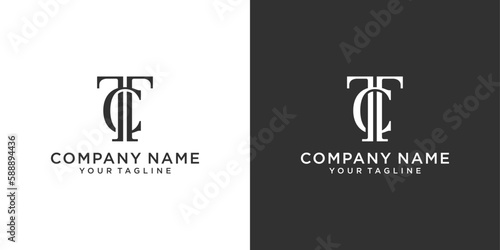 TC or CT initial letter logo design concept photo