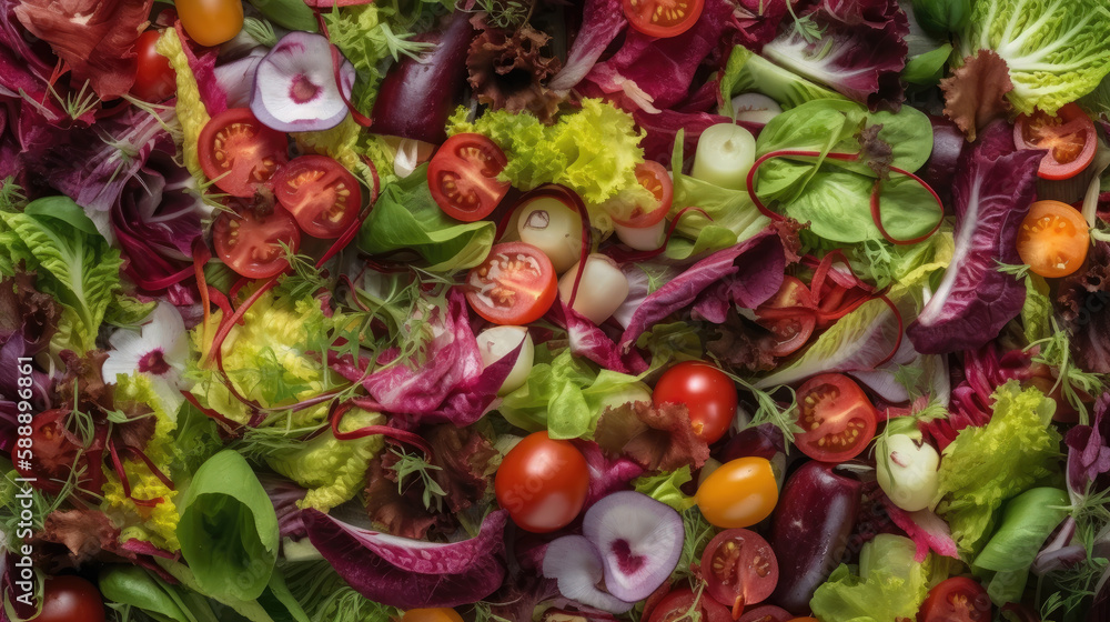 salad with tomatoes created with Generative AI technology salad with tomatoes created with Generative AI technology