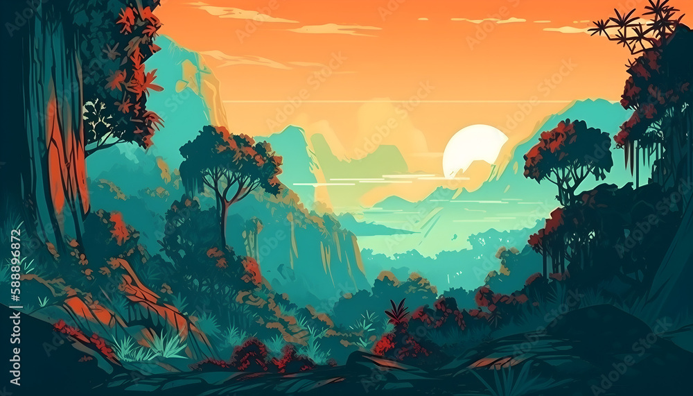 Jungle forest, Generative AI, generative, AI Jungle forest, Generative AI, generative, AI