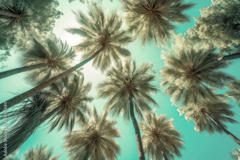 Palm Trees Against Sky. Made with Generative AI.