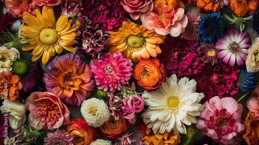 flowers background created with Generative AI technology flowers background created with Generative AI technology