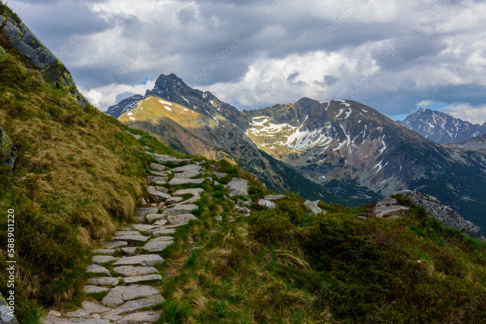 mountain path, hiking trail in Tatra National Park