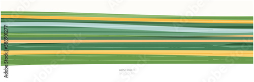 Abstract spring field landscape vector background. Eco farm, green agriculture, summer nature pattern, countryside with scribble texture. Farmland banner, meadow illustration, grassland horizon scene