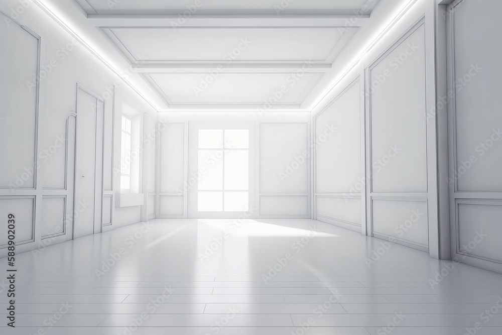 White abstract room. Generate Ai White abstract room. Generate Ai