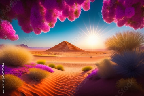 landscape in the desert Generative Ai