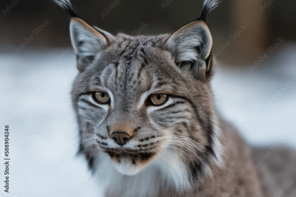 Fototapeta premium close-up of a fluffy cat with long hair. Generative AI
