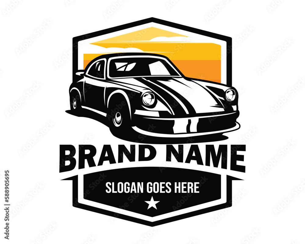 European car vector design. isolated white background view from front. Best for logo, badge, emblem, icon, sticker design. available in eps 10.