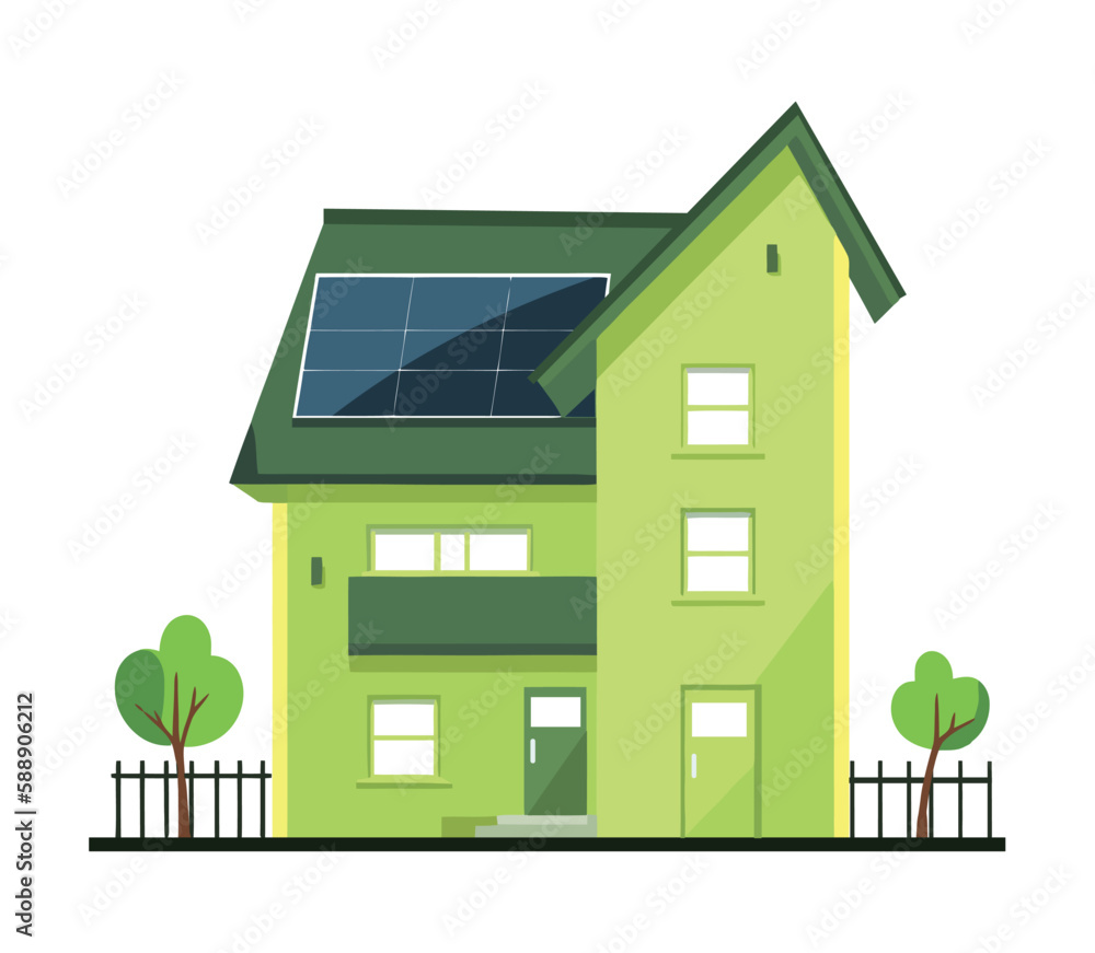 eco house with panel solar