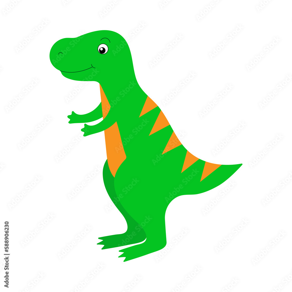 Naklejka premium Cheerful dinosaur on a white background.