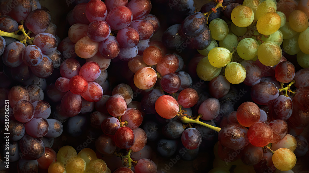 bunch of grapes created with Generative AI technology