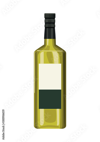olive oil in green bottle