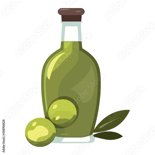 green olive oil bottle