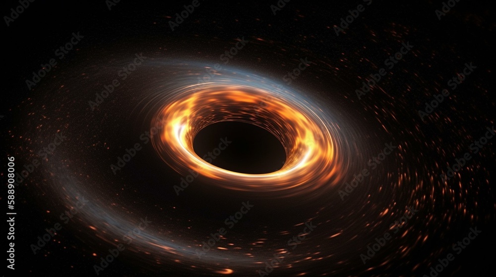 A black hole surrounded by a bright accretion disk Generative AI A black hole surrounded by a bright accretion disk Generative AI