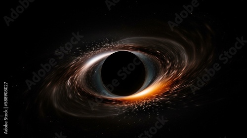 A black hole surrounded by a bright accretion disk Generative AI