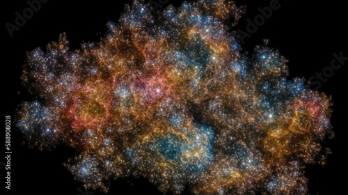 A star cluster with a range of colors and sizes Generative AI