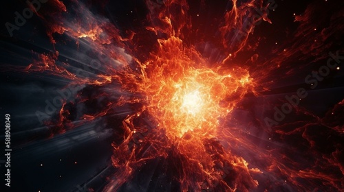 A supernova explosion with bright bursts of energy Generative AI