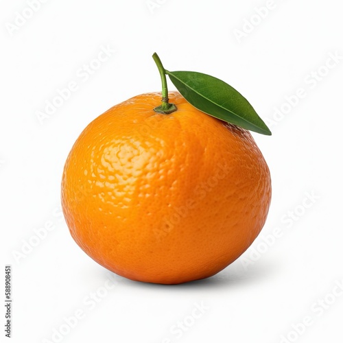 Fresh Orange Fruit Isolated White Background Vitamin Source Generative AI