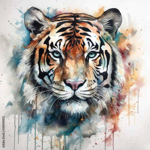 a_tiger_Combining_the_lightness_of_watercolor