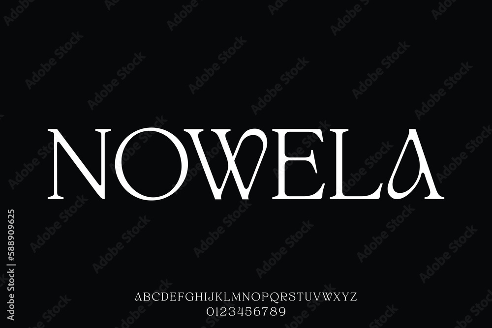 Decorative vintage serif display font illustration