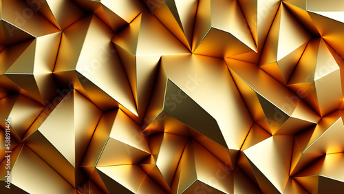 金　ゴールド　3D　壁　ポリゴン　壁紙