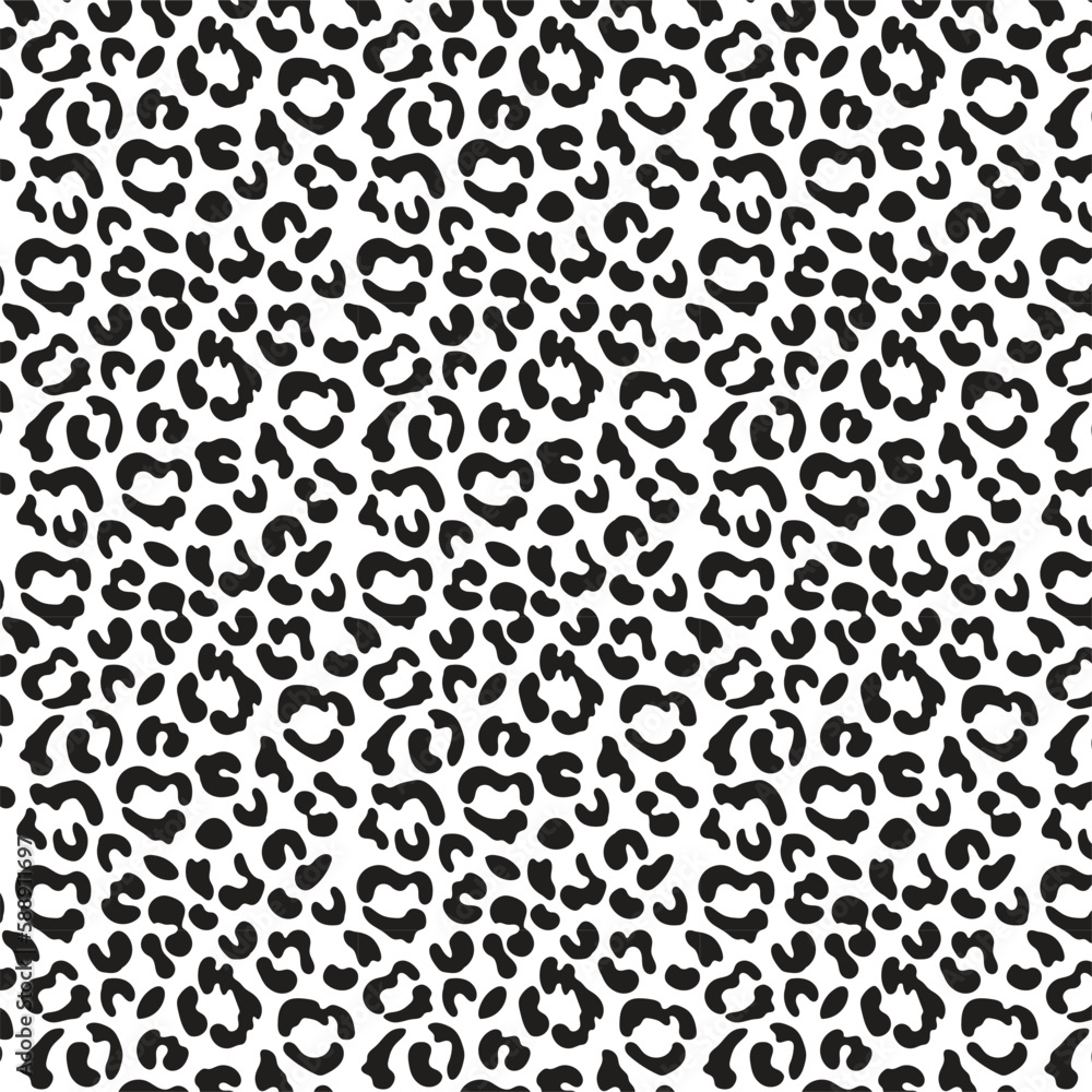 Leopard black and white seamless pattern Leopard black and white seamless pattern