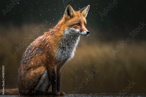 Portrait of a cute beautiful fox, selective focus. AI generated, human enhanced © top images