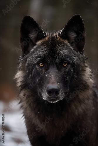 Magischer Blick in die Augen eines Wolf 