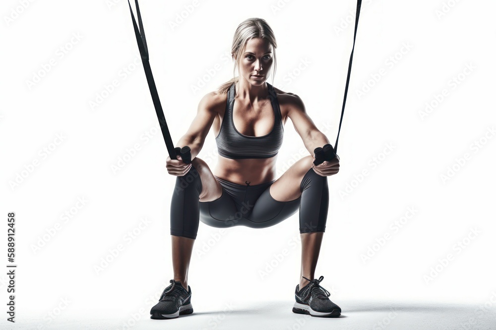 Woman exercising in a fitness club. The concept of a healthy lifestyle. AI generated, human enhanced Woman exercising in a fitness club. The concept of a healthy lifestyle. AI generated, human enhanced