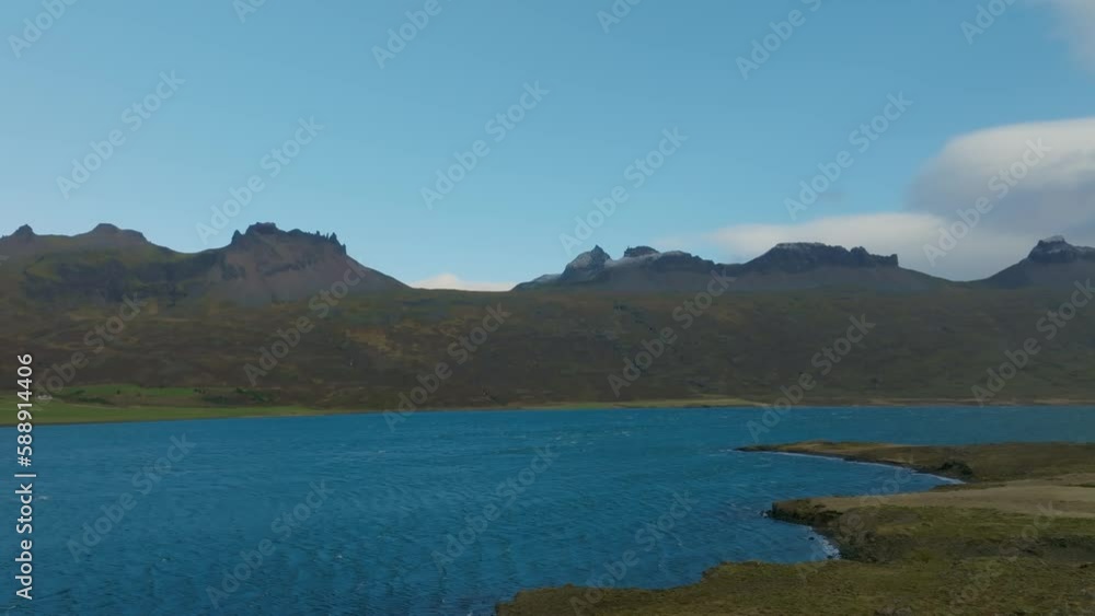 Aerial view of Sandkluftavatn lake in Southern Region, Iceland. Aerial view of Sandkluftavatn lake in Southern Region, Iceland.