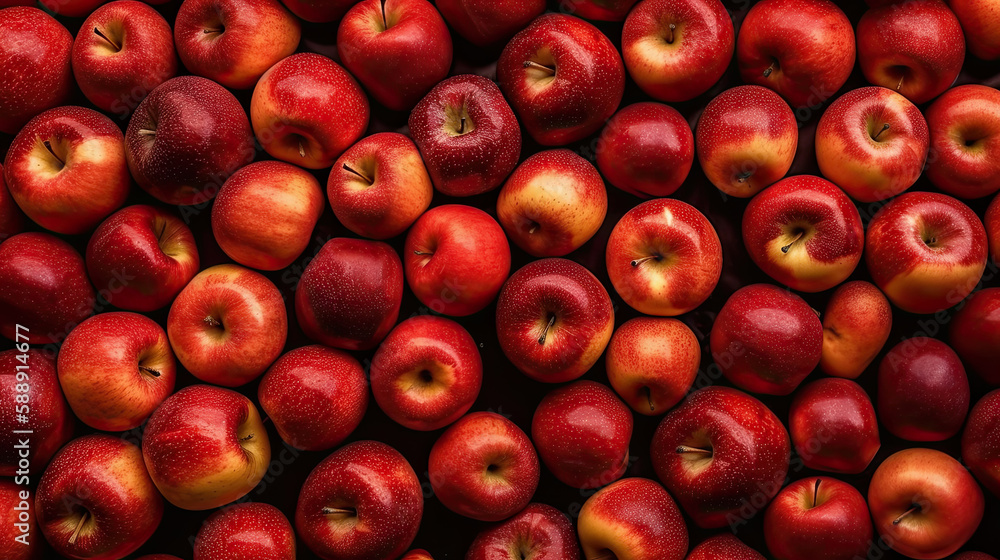 red apples background created with Generative AI technology