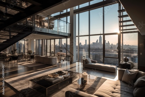 Opulent New York Penthouse  Luxury Living at Its Finest. Generative AI