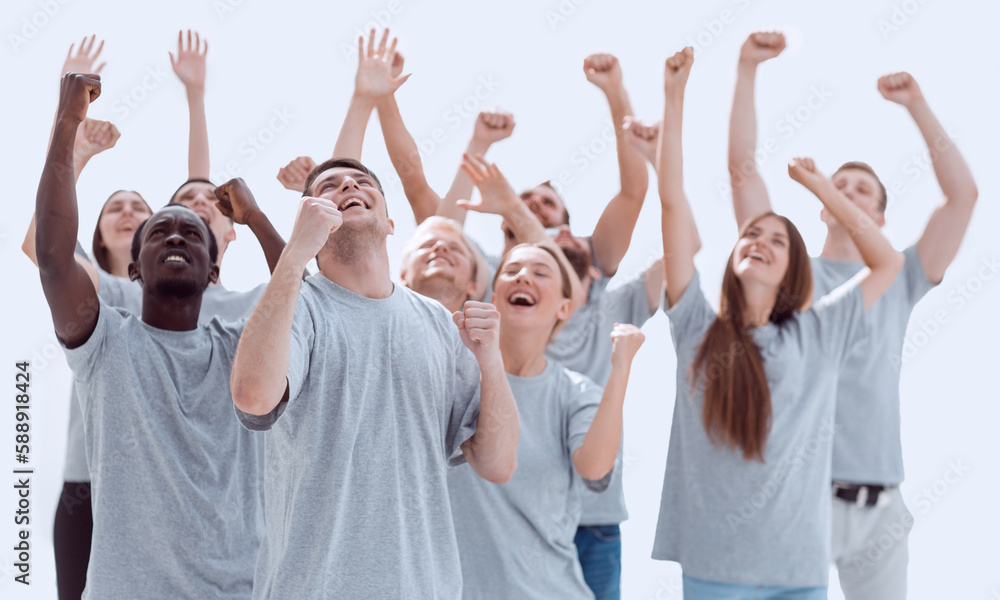 group of happy diverse young people. isolated on white group of happy diverse young people. isolated on white