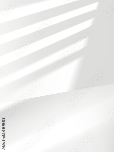 Vector Studio shot indoor Sunlight Shade White Product Display Background for Beauty, Toiletries and Healthcare Products.