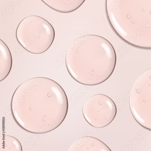 Vector Realistic Macro Beauty and Cosmetics Clear Gel or Foam Bubbles Element 3D Illustration for Poster, Book Cover or Advertisement Background.