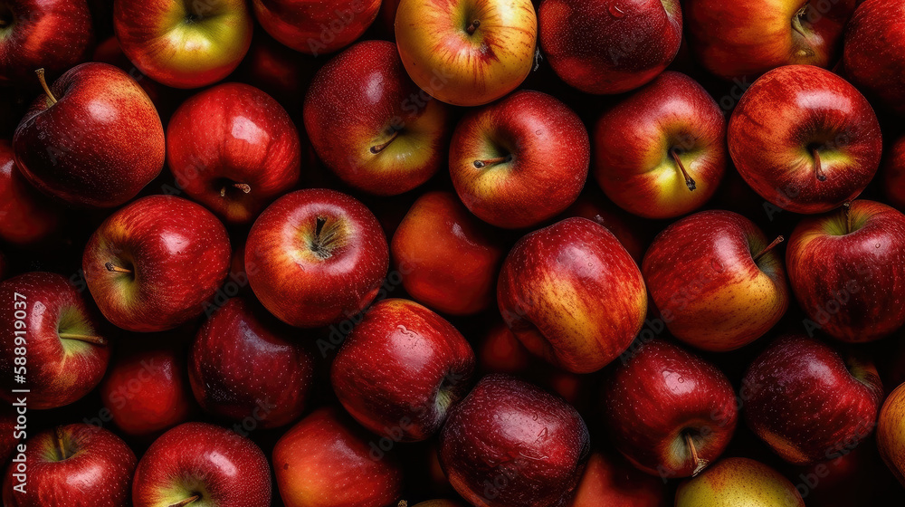 red apples background created with Generative AI technology