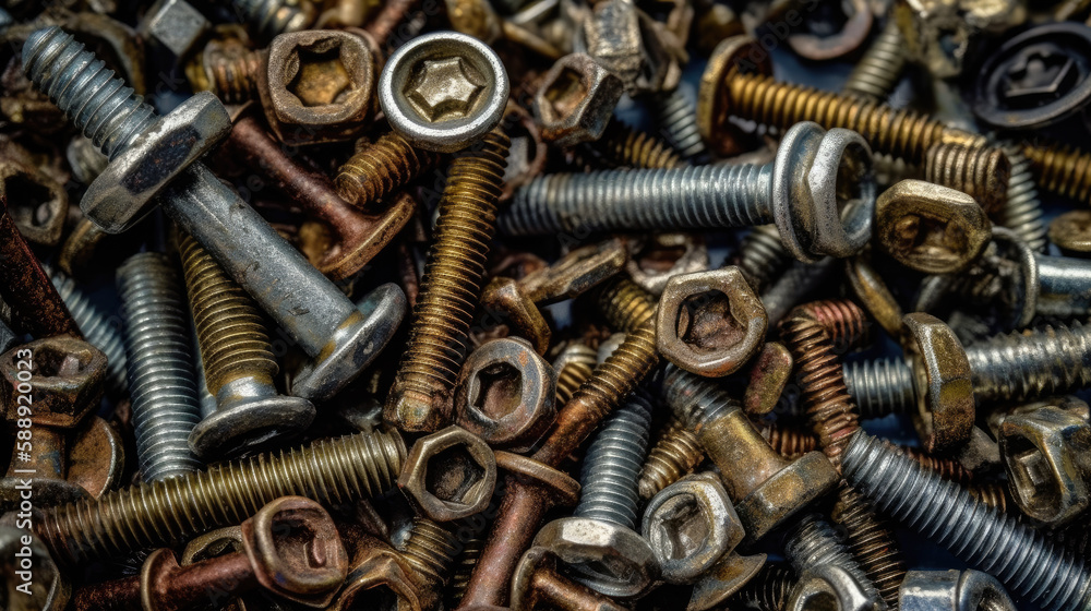 nuts and bolts created with Generative AI technology Stock Illustration