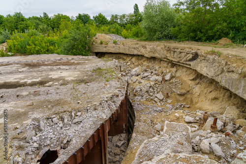 Abandoned secret nuclear bunker. Cold War command post, object 1180. Background photo