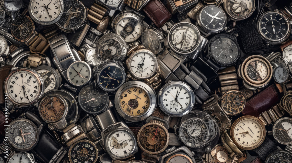 antique pocket watch created with Generative AI technology antique pocket watch created with Generative AI technology