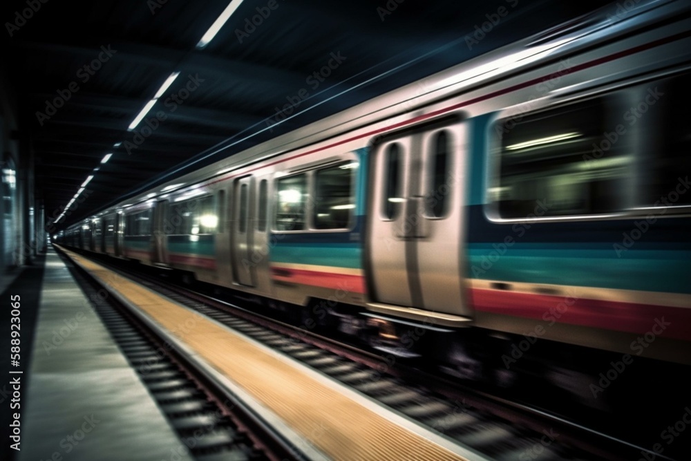 train Motion Blur Generative AI