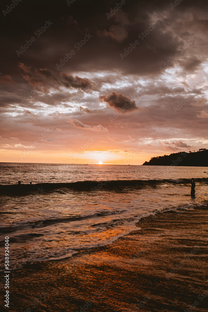 sunset on the beach