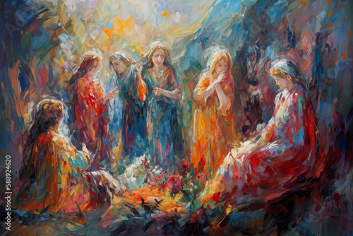 "Rising from the Dead: The Resurrection of Lazarus in Oil Paint" Generative AI