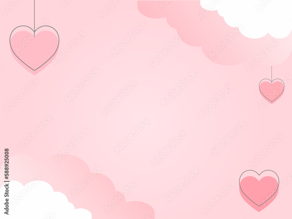 happy Valentine's day banner in paper cut style. valentines illustration, heart vector illustration paper cut style