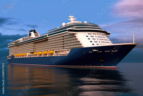 luxury cruise on calm sea - generative