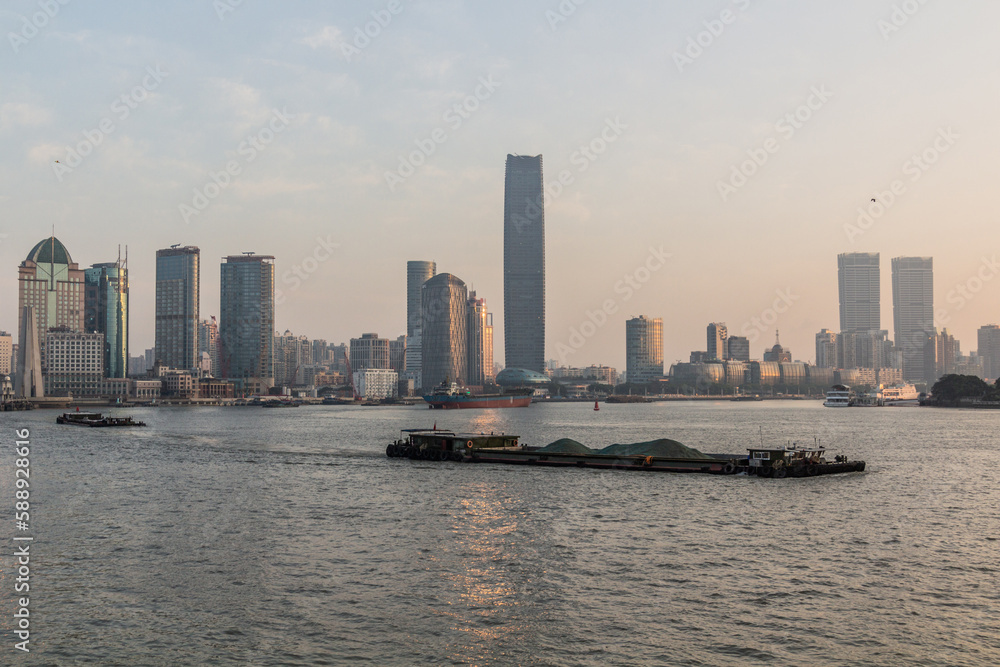 Skyline of Shanghai with Huangpu river, China