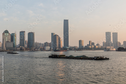 Skyline of Shanghai with Huangpu river, China © Matyas Rehak